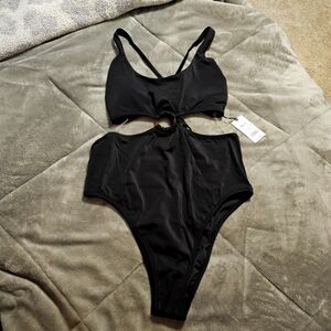 Black Cutout One-Piece Swimsuit
